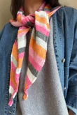 Jonti Stripe Knit Neckerchief Scarf 7